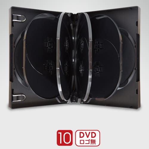 SS-014 / DVDトールケース10枚収納黒（プッシュタイプ）