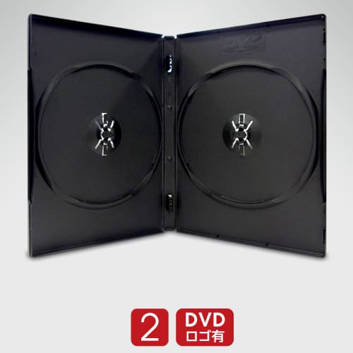 DVDトールケース2枚収納黒（プッシュタイプ）