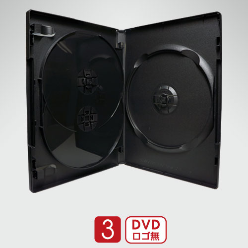 SS-018 / DVDトールケース3枚収納黒（はめ込みタイプ）