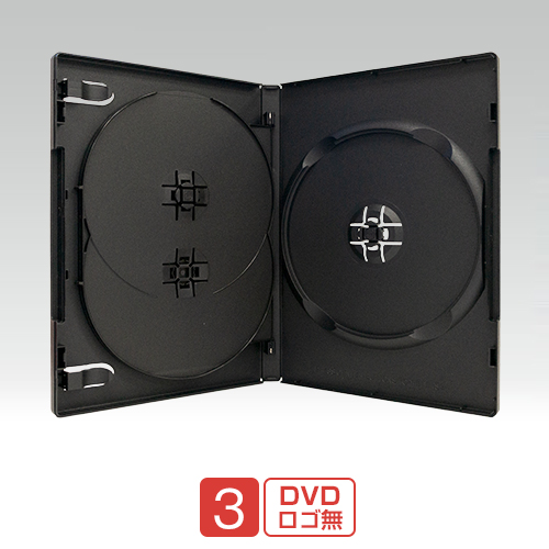 SS-062 / DVDトールケース3枚収納黒（はめ込みタイプ）