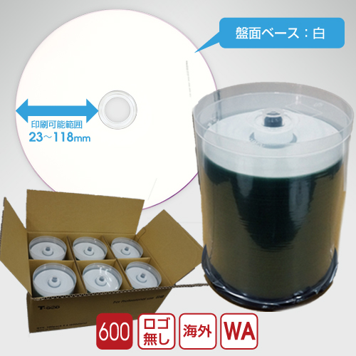 T-GOD CD-R 業務用ワイド/100枚スピンドル600枚入/700MB/48倍速