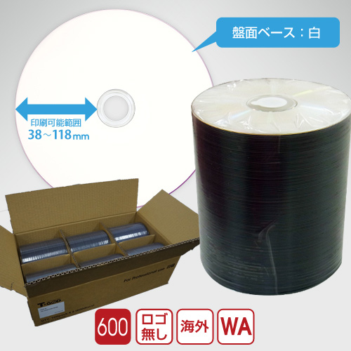 T-GOD DVD-R 業務用ノーマル/100枚ラップ巻600枚入/4.7GB/16倍速