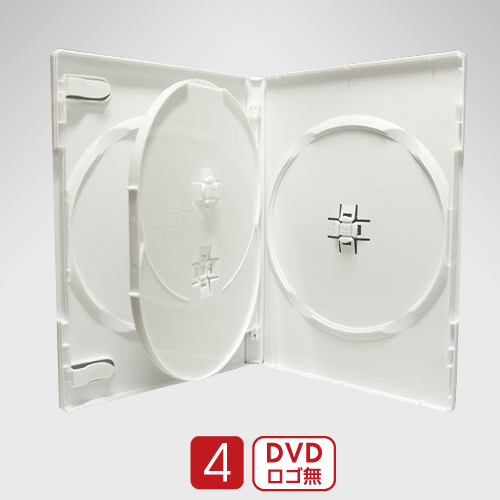 SS-022 / DVDトールケース4枚収納白（プッシュタイプ）